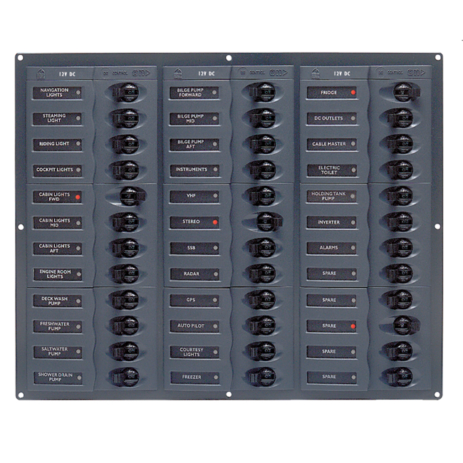 BEP NC36NM Circuit Breaker Panel 36-Way 12v Square