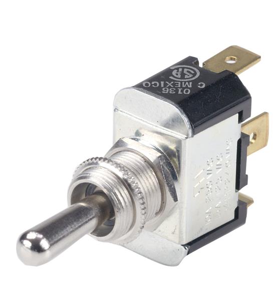 BEP Nickel Pltd Brass Toggle Switch Sp/dt On(mom)/off/on (555025)