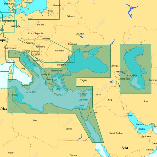 C-MAP 4D Wide Area - East Mediterranean & Black Caspian Seas