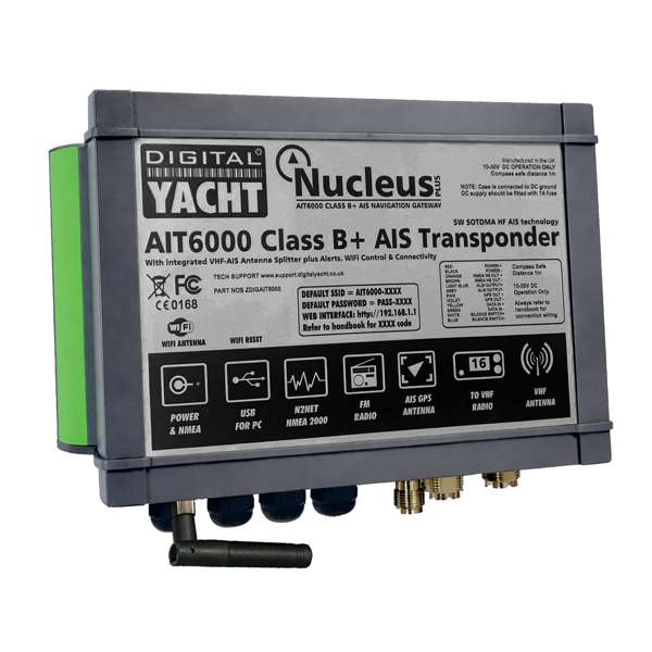 Digital Yacht AIT6000 Class B+ AIS Transponder With SPAIS Satellite Tracking