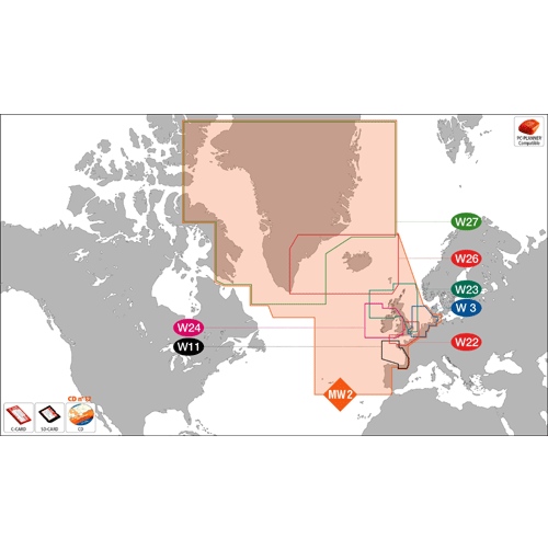 C-MAP SD FORMAT MEGA WIDE PROMO UK CHART MW2 EW-M009 ATLANTIC CO