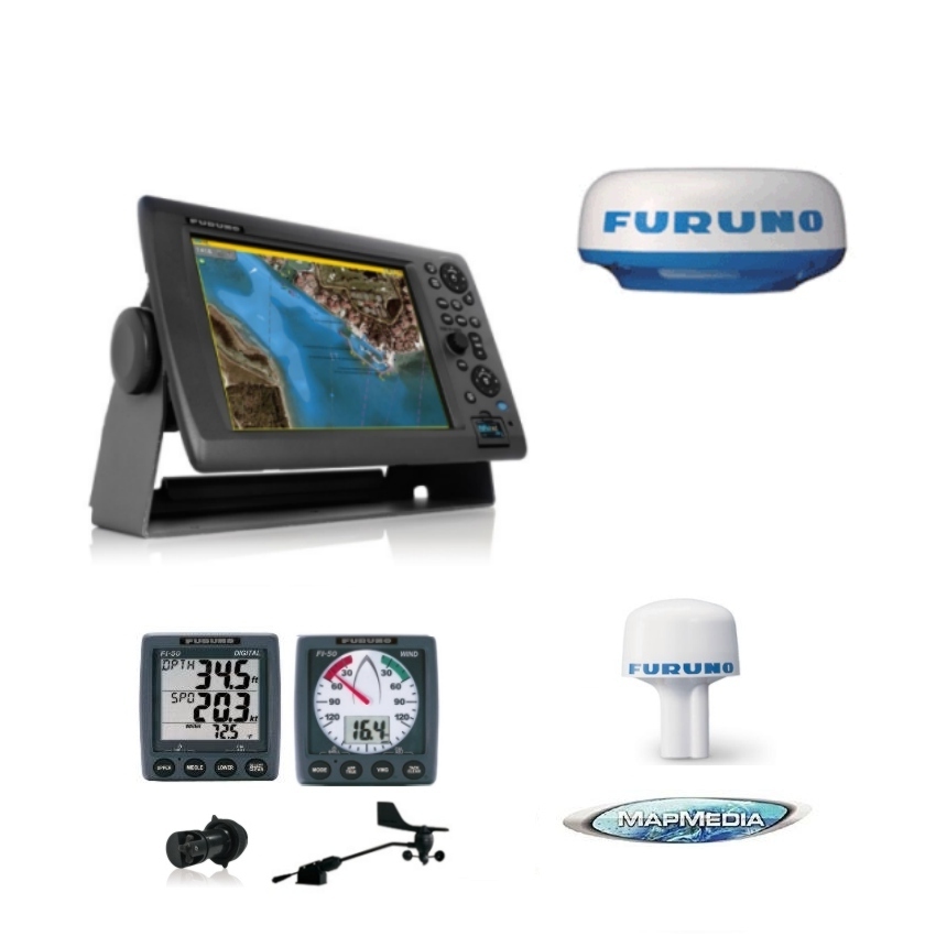FURUNO MFD8 PLUS 2KW RADAR PLUS GPS320B PLUS CHART AND SPD/DEPTH