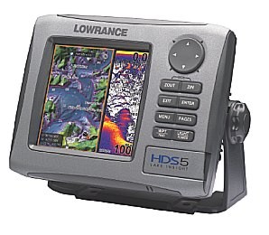 LOWRANCE HDS-5 PLOTTER-SOUNDER 83/200 KHZ TM INC WITH NAVIONICS