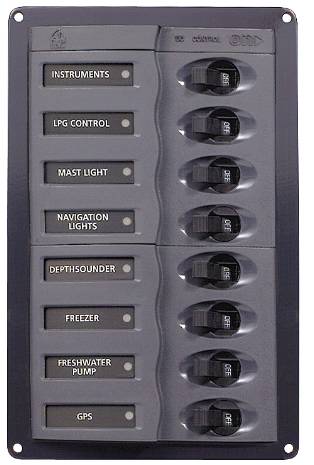 BEP 8 WAY DC CIRCUIT BREAKER PANEL VERTICAL