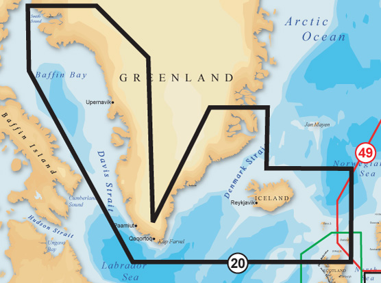 NAVIONICS XL9 SD FORMAT 20X GREENLAND AND ICELAND