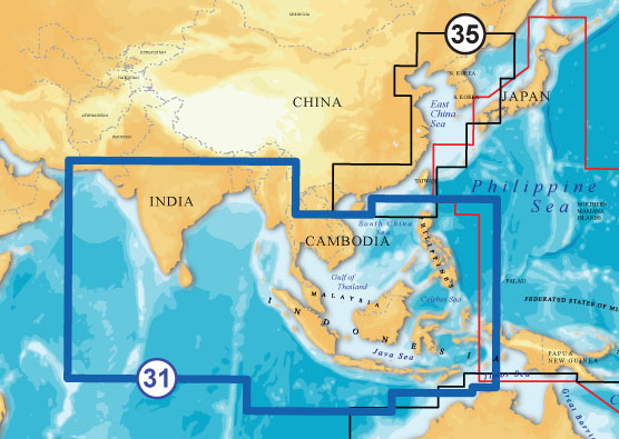 NAVIONICS XL9 CF FORMAT 31X INDIAN OCEAN/S CHINA SEA