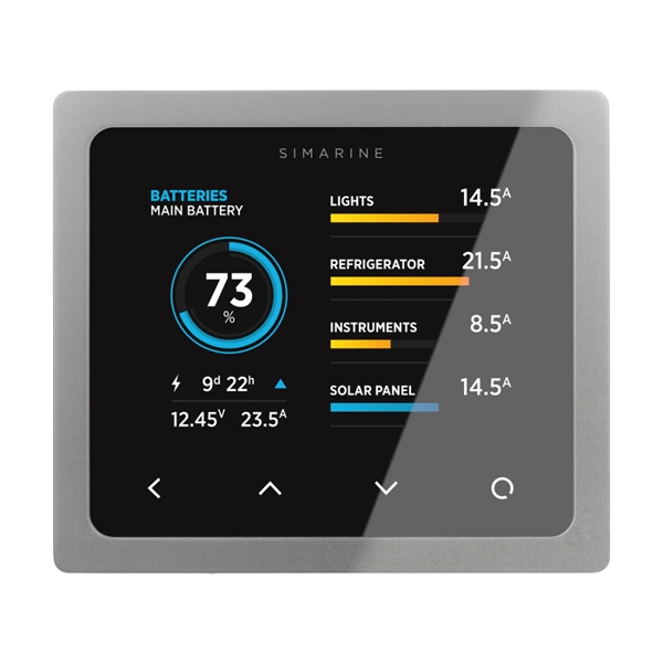 Simarine PICO Battery Monitor With Silver Panel Mount (Display Only)