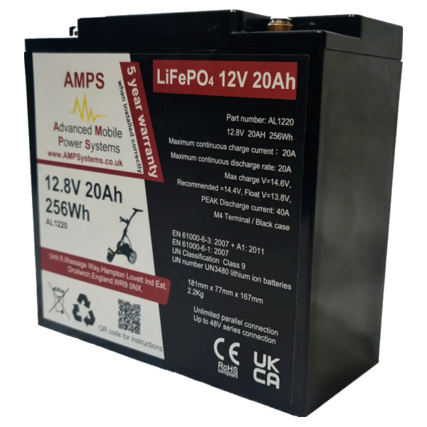 Sterling AMPS AL1220 LiFePO4 Lithium Battery - 12V / 20Ah