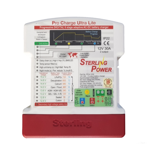 Sterling Pro Charge ULTRA LITE - Battery Charger 12V 30A (2 out) Sterling Pro Charge ULTRA LITE - Battery Charger 12V 30A (2 out)