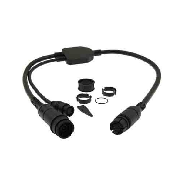 Raymarine Y-Cable (25 & 7 pin to 25 pin) to attach a RealVision 3D (RV-xxx) Transducer & an Airmar (7 pin) transducer to AXIOM R